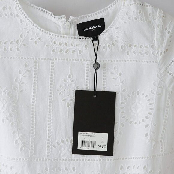 The Kooples White Embroidered Mini Shift Dress - S - NWT - Picture 4 of 8